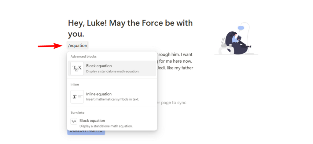 Add Math Equation Block To The Notion Page