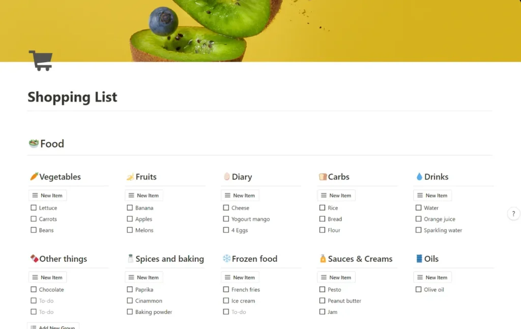 Shopping list